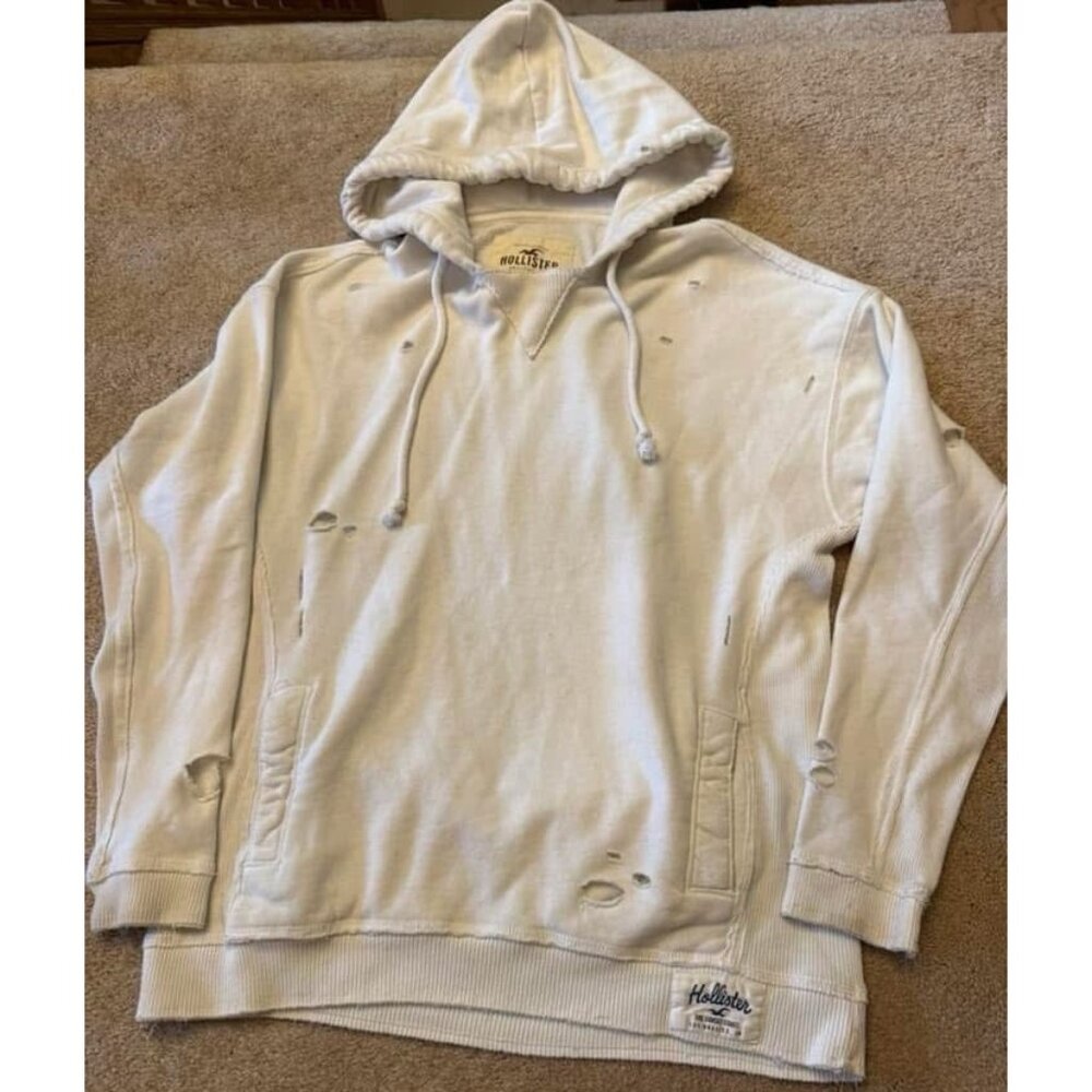 Hollister Distressed Ripped Pullover Hoodie Small